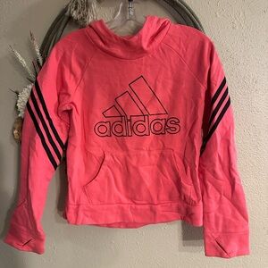 Adidas Pink Hoodie with Black Stripes